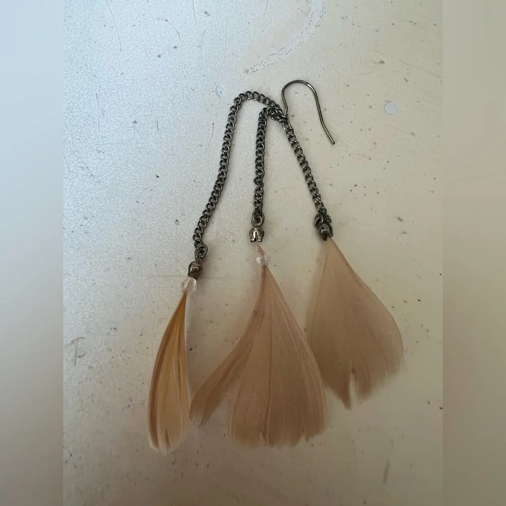 Elegant Feather Drop Earrings